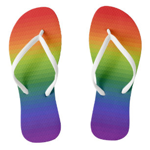 Regenbooggradiënt gestript teenslippers