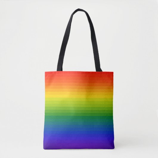 Regenbooggradiënt gestript tote bag (Voorkant)