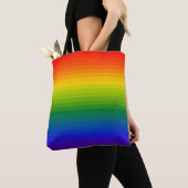 Regenbooggradiënt gestript tote bag (Dichtbij)