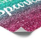 Regenbooggradiënt Glitter Born to Sparkle Poster (Hoek)