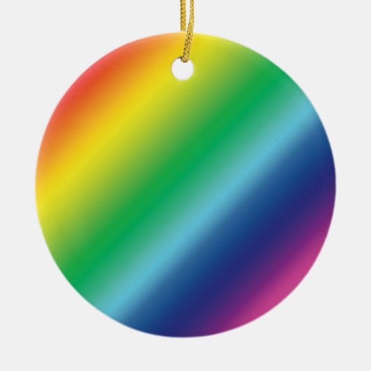 Regenbooggradiënt kleuren patroon diversiteit trot keramisch ornament (Voorkant)