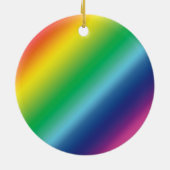 Regenbooggradiënt kleuren patroon diversiteit trot keramisch ornament (Achterkant)