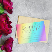  regenbooggradiënt kleurrijk LGBTQ-huwelijk RSVP Kaartje