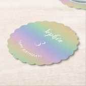 Regenbooggradiënt Kleurrijke pasta's Verjaardag Kartonnen Onderzetters (Gekanteld)
