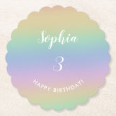 Regenbooggradiënt Kleurrijke pasta's Verjaardag Kartonnen Onderzetters (Voorkant)