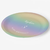 Regenbooggradiënt Kleurrijke pasta's Verjaardag Papieren Bordje (Gekanteld)