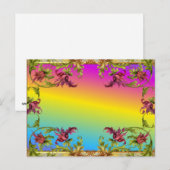 Regenbooggradiënt met paarse bloemen vlooiende di  briefkaart (Voorkant / Achterkant)