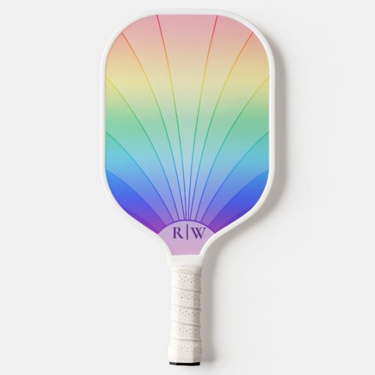 Regenbooggradiënt met ventilatorvorm pickleball paddle (Achterkant)