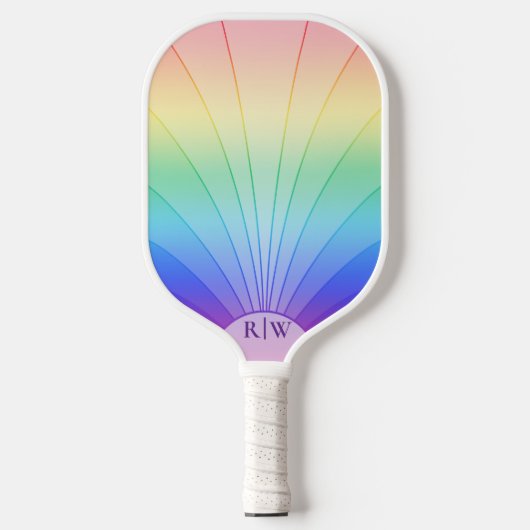 Regenbooggradiënt met ventilatorvorm pickleball paddle (Voorkant)