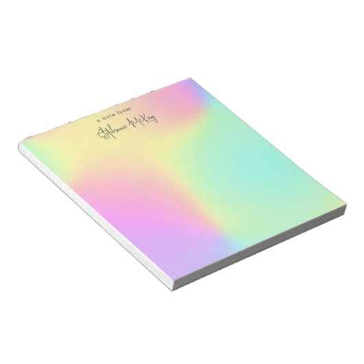  regenbooggradiënt op maat notitieblok (Schuin)