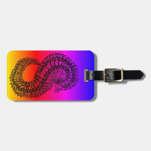 Regenbooggradiënt Pangolin bagagelabel (Voorkant horizontaal)