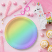 Regenbooggradiënt Papieren Bordje (Feest)