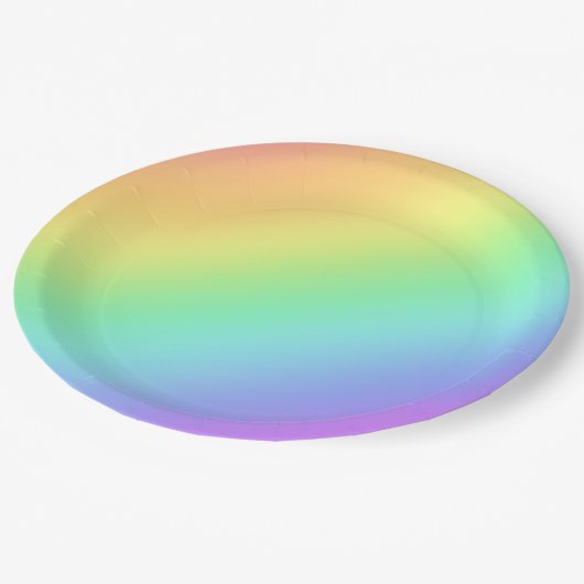 Regenbooggradiënt Papieren Bordje (Gekanteld)