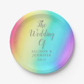  regenbooggradiënt Persoonlijk LGBTQ Weddenschap Papieren Bordje (Voorkant)