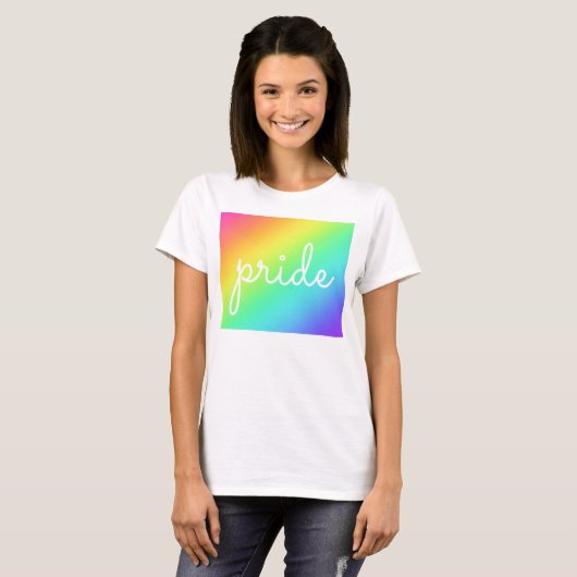 Regenbooggradiënt Pride Woman t-Shirt (Voorkant volledig)