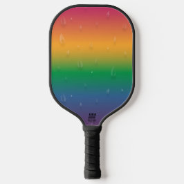Regenbooggradiënt regendruppels pickleball paddle