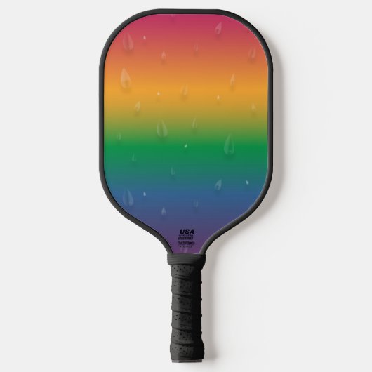 Regenbooggradiënt regendruppels pickleball paddle (Voorkant)