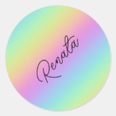 Regenbooggradiënt Ronde Sticker (Voorkant)
