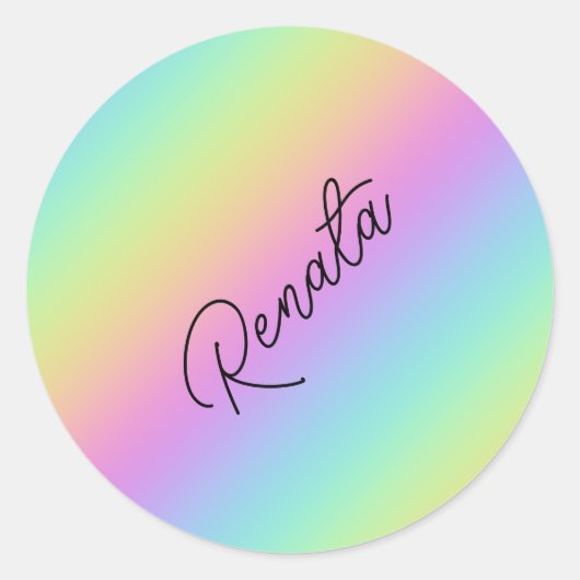 Regenbooggradiënt Ronde Sticker (Voorkant)