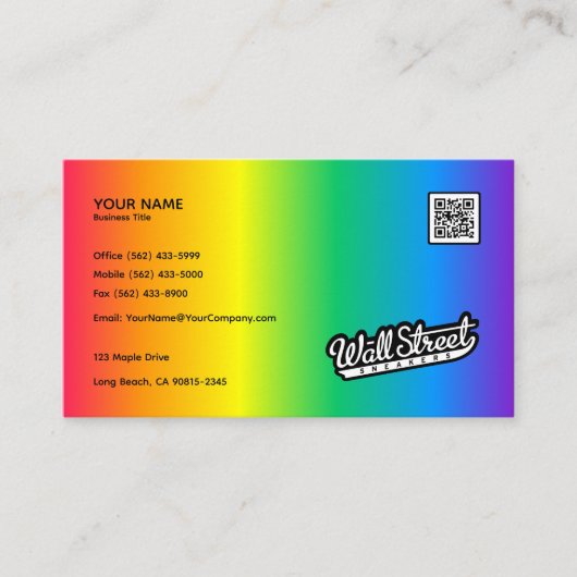 Regenbooggradiënt - Visitekaartje (Voorkant)