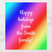 regenbooggradiëntlabels wijn etiket (Enkel label)