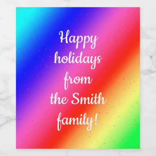  regenbooggradiëntlabels wijn etiket (Enkel label)