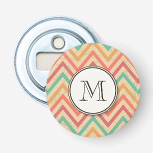 Regenbooggrap Zigzag Chevron Stripes Button Flesopener