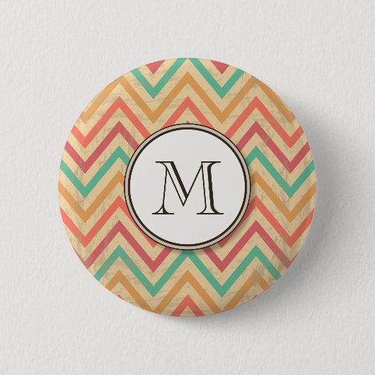 Regenbooggras Zigzag Chevrons Ronde Button 5,7 Cm (Voorkant)
