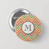 Regenbooggras Zigzag Chevrons Ronde Button 5,7 Cm (Voorkant /achterkant)