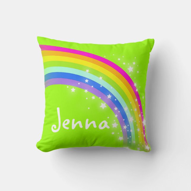 regenbooggroene meisjes naam: Jenna kussenkussenku Kussen (Voorkant)