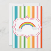 Regenbooggroot STripe Modern Birthday Invite Kaart (Achterkant)
