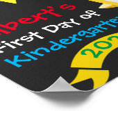 Regenbooghaai eerste schooldag schoolbord poster (Hoek)