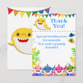 Regenbooghaaien Birthday Celebratie Bedankkaart (Voorkant / Achterkant)