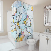 Regenbooghaaien. Eenheid van Glas in lood. Bac Douchegordijn (In situ)