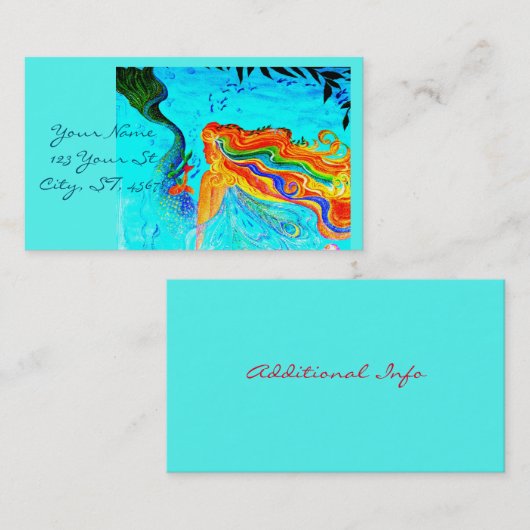 Regenbooghaaiensmermaïde Thunder_Cove Visitekaartje (Voorkant / Achterkant)