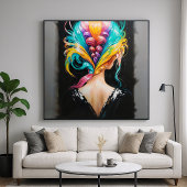 Regenbooghaar - Achterwaartse portretstijl Poster