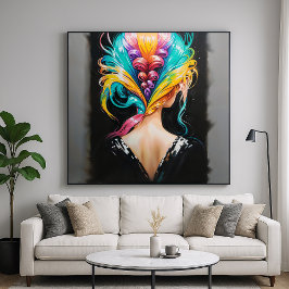 Regenbooghaar - Achterwaartse portretstijl Poster