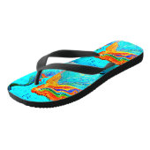 regenbooghaar blauw teenslippers (Schuin)