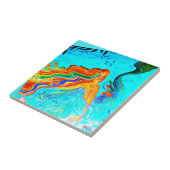 regenbooghaar blauw tegeltje (Zijkant)