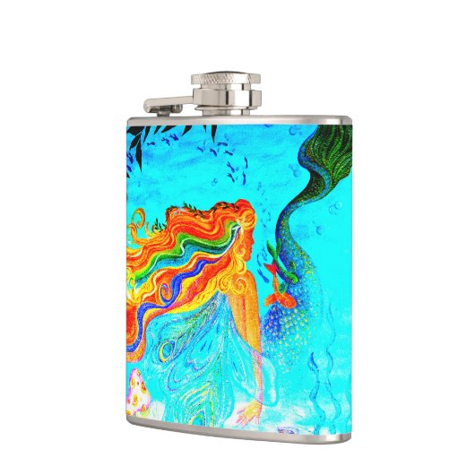 regenbooghaar mermaïde heupkolf heupfles (Links)