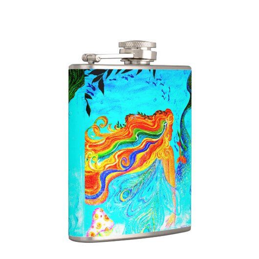 regenbooghaar mermaïde heupkolf heupfles (Rechts)