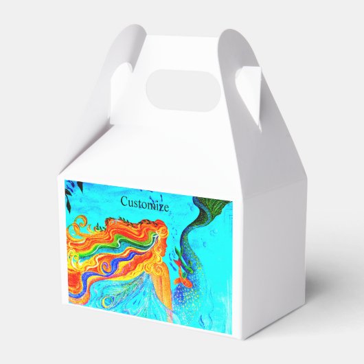 regenbooghaar mermaïde snoep tin bedankdoosjes (Voorkant Zijde)