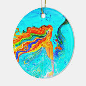 regenbooghaar mermaïde versiering keramisch ornament (Links)