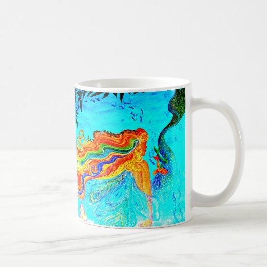 regenbooghaar mermaids koffie-mok koffiemok (Rechts)