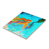 regenbooghaar mermaïstisch tegeltje (Zijkant)