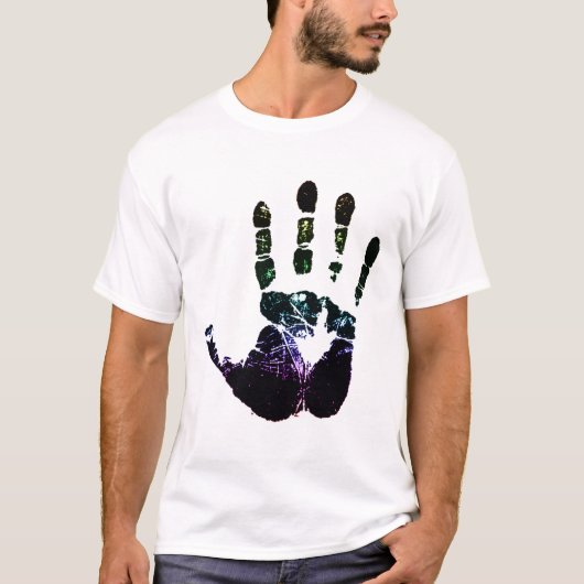 regenbooghanddruk t-shirt (Voorkant)
