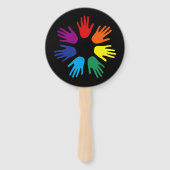 Regenbooghanden Handwaaier (Achterkant)