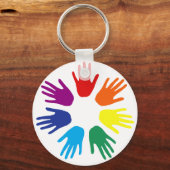 Regenbooghanden Sleutelhanger (Voorkant)