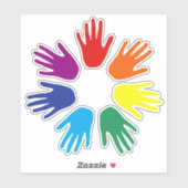 Regenbooghanden Sticker (Vel)