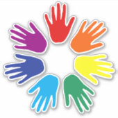 Regenbooghanden Sticker (Voorkant)